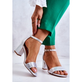 Vinceza Sandálias femininas da moda em um salto prata Lucida 1