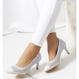 Bombas cinzentas a céu aberto com salto Carling prata cinza 1 Bombas cinzentas a céu aberto com salto Carling prata cinza 1