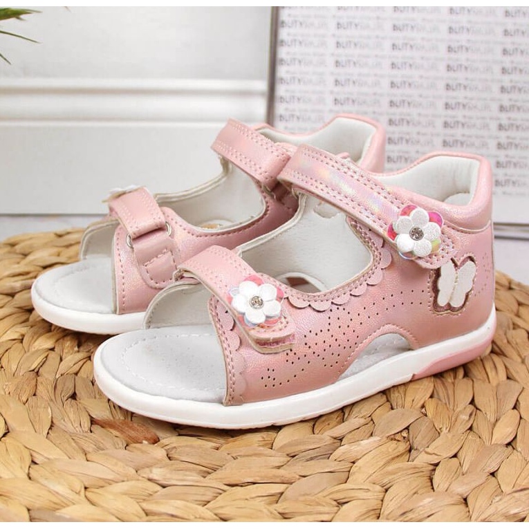 Sandálias de velcro rosa brilhante No American Club 2