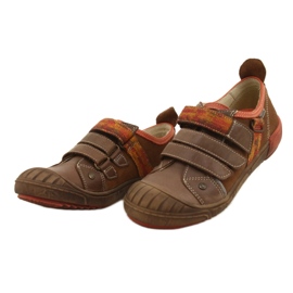 Sapatos de couro com Velcro Bartek 28764-70Q marrom castanho laranja 1