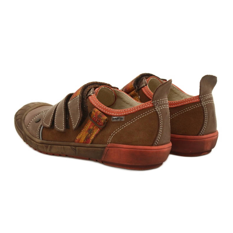 Sapatos de couro com Velcro Bartek 28764-70Q marrom laranja 4