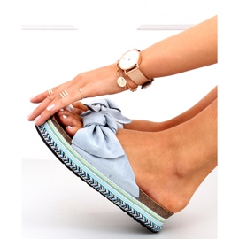 Chinelos em uma sola Lane Blue embelezada azul 1