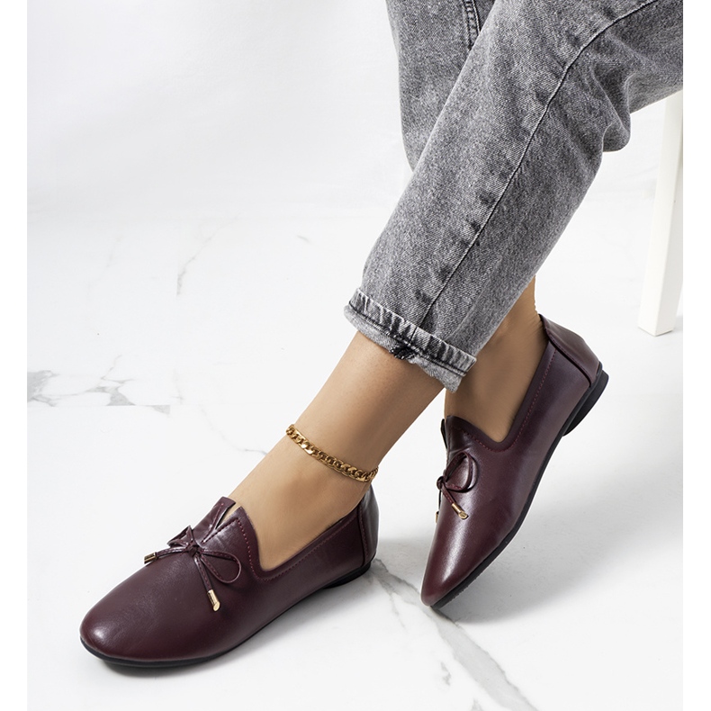 Mocassins marrons Carlsen vermelho 1