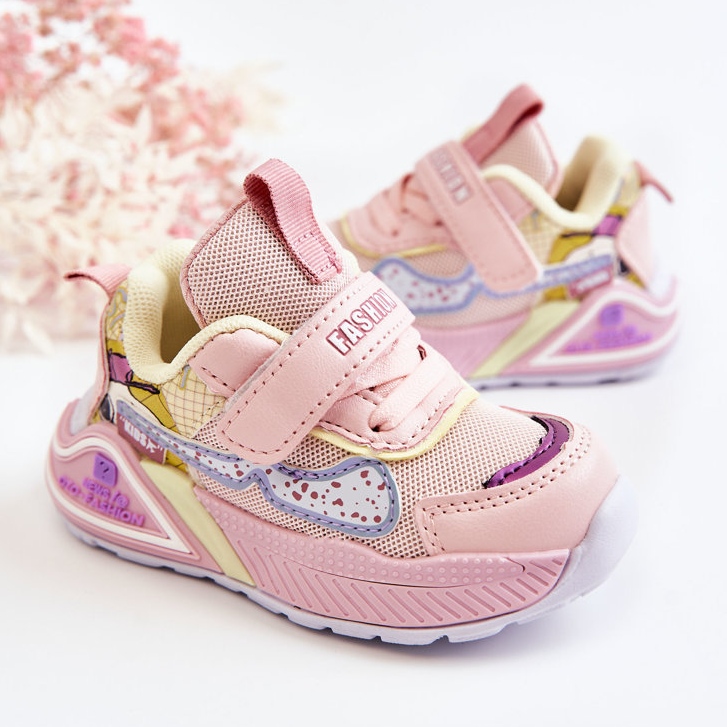 Tênis esportivo leve infantil Snoopy rosa 1