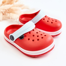 Chinelos infantis confortáveis ​​Crocs Red Colly vermelho 2