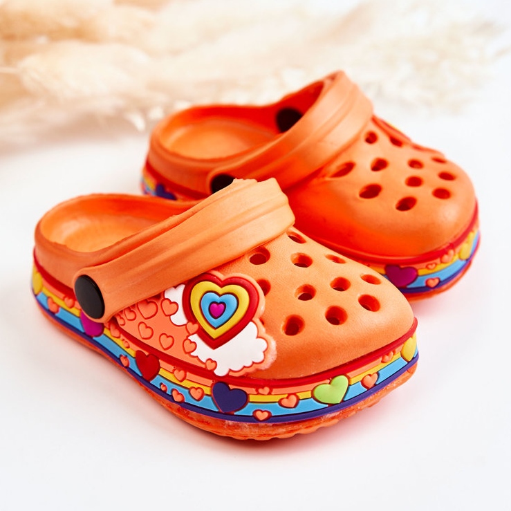 Chinelos infantis Crocs Espuma Laranja Charie 2 Chinelos infantis Crocs Espuma Laranja Charie 2