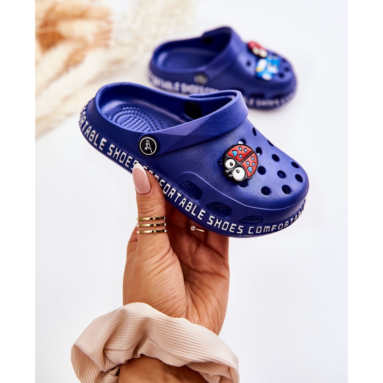 BM Chinelos infantis leves crocs com decoração azul marinho Bertis 1