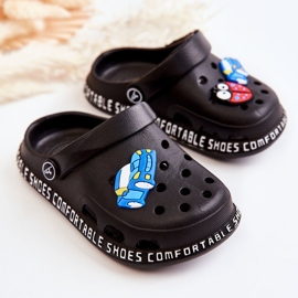 Chinelos infantis Kroks com decoração Black Bertis preto 2