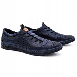 Polbut Sapatos de couro masculino para o verão K22 azul marinho 2
