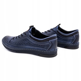 Polbut Sapatos de couro masculino para o verão K22 azul marinho 5