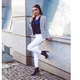 Olivier Botas Sara azul marinho de salto alto 4