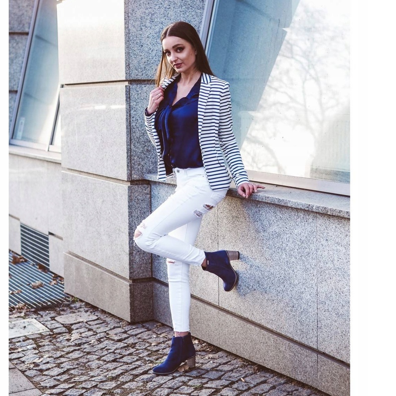 Olivier Botas Sara azul marinho de salto alto 4