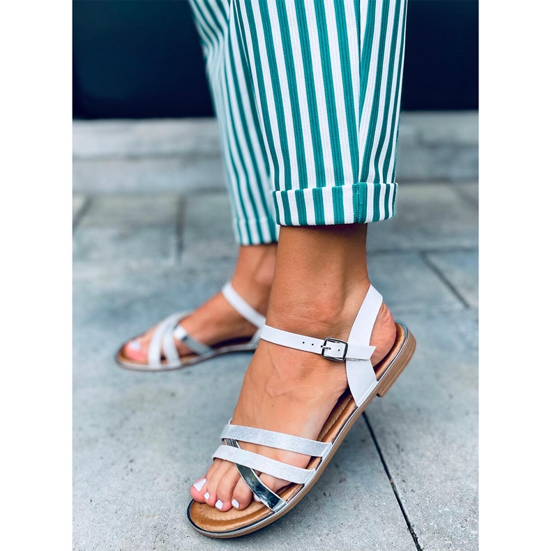 Sandálias femininas Celia White branco 1