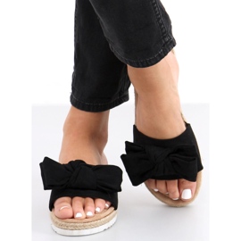 Alpercatas com laço Viola Black preto 1 Alpercatas com laço Viola Black preto 1