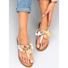 Chinelos com laço Odette Beige bege 1