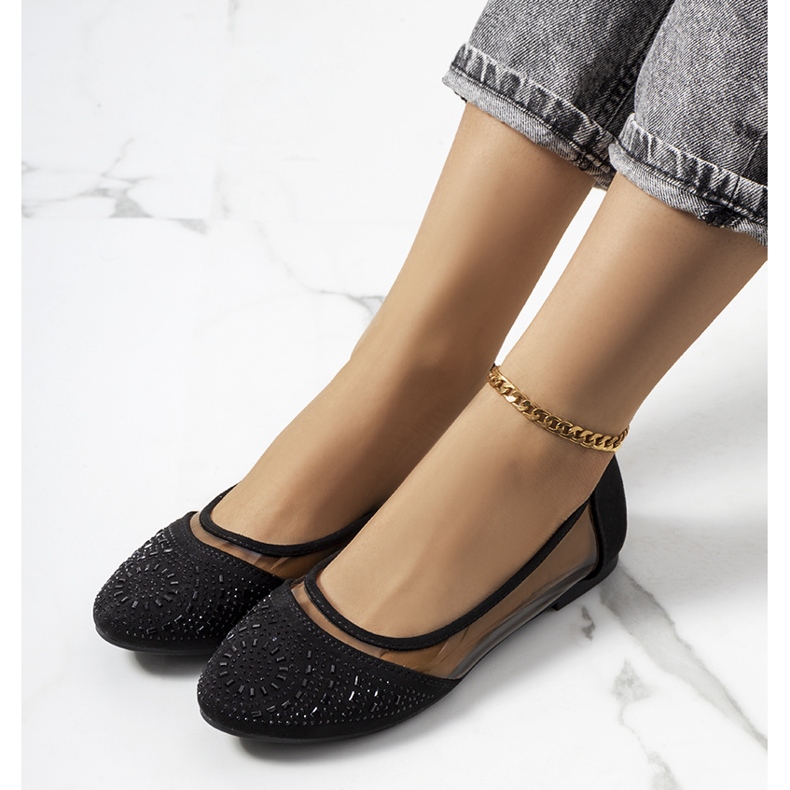 Bailarinas Malene pretas semitransparentes preto 1