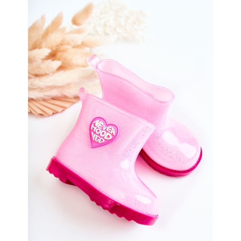 Botas de chuva rosa para crianças 2