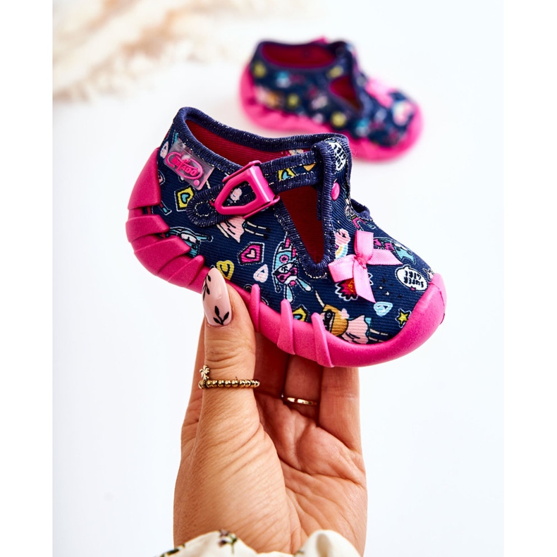 BEFADO S.A. Chinelos Befado Supergirl com Laço 110P456 Azul Marinho 1