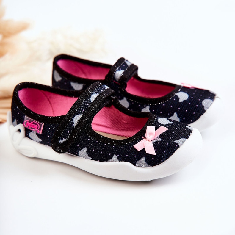 BEFADO S.A. Chinelos Bailarina Infantil Befado Com Laço 114X481 Azul Marinho 2