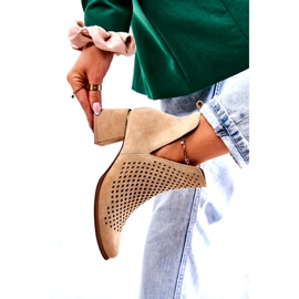 Lewski Shoes Botas abertas de camurça Lewski sapatos 3165 bege 2