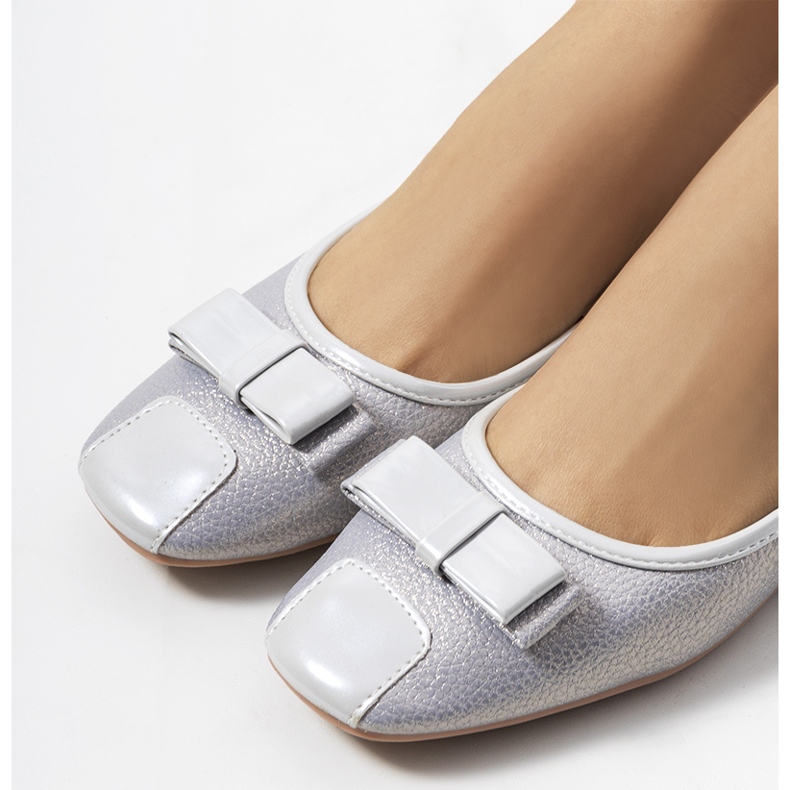 Rikke bailarinas cinzentas brilhantes cinza 1