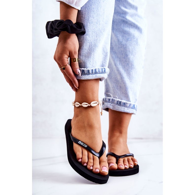 Chinelos femininos Big Star JJ274A379 pretos 1