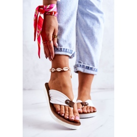 Chinelos femininos de tecido Big Star JJ274A347 branco 1