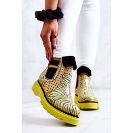 Botas de Couro Maciejka 05324-07 Amarelas bege verde amarelo 1