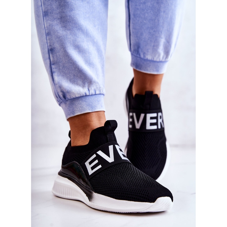 Vinceza Tênis esportivo feminino, slip-on preto Lorane 2