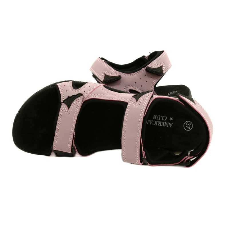 Sandálias American Club HL53 / 22 com aplicação de couro Lt.Purple tolet rosa 4