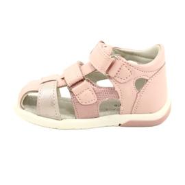 Sandálias de menina com laço American Club XD63 / 22 rosa 1