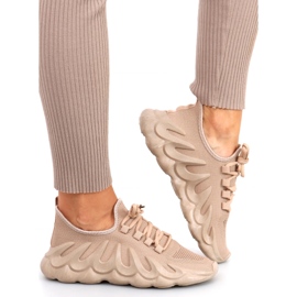 Sapatilhas desportivas com meias de banda Khaki bege 1 Sapatilhas desportivas com meias de banda Khaki bege 1