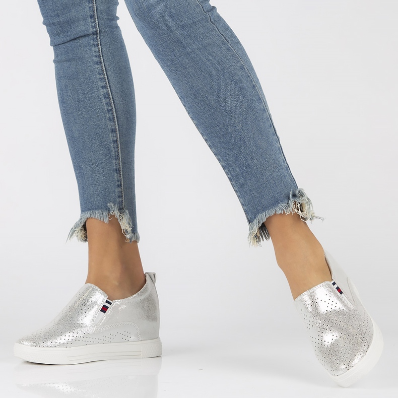 Sapatos de couro Filippo DP1356 / 22 Si prata 2