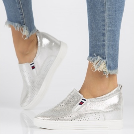 Sapatos de couro Filippo DP1356 / 22 Si prata 1