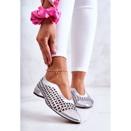 PA2 Sapatos de couro a céu aberto Ismena elegantes prata 1