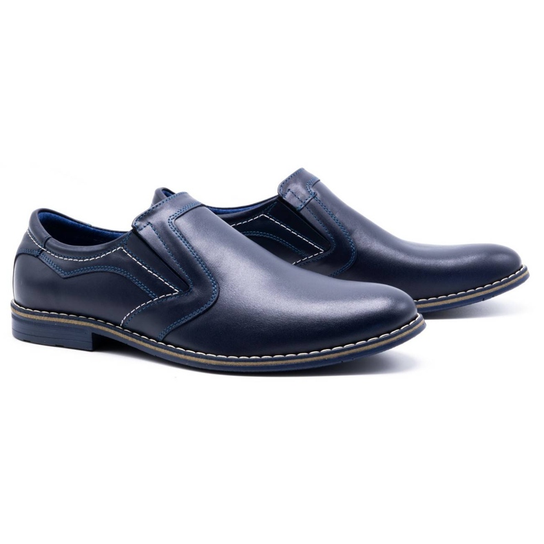Olivier Sapatos masculinos elegantes 283LU azul marinho 2