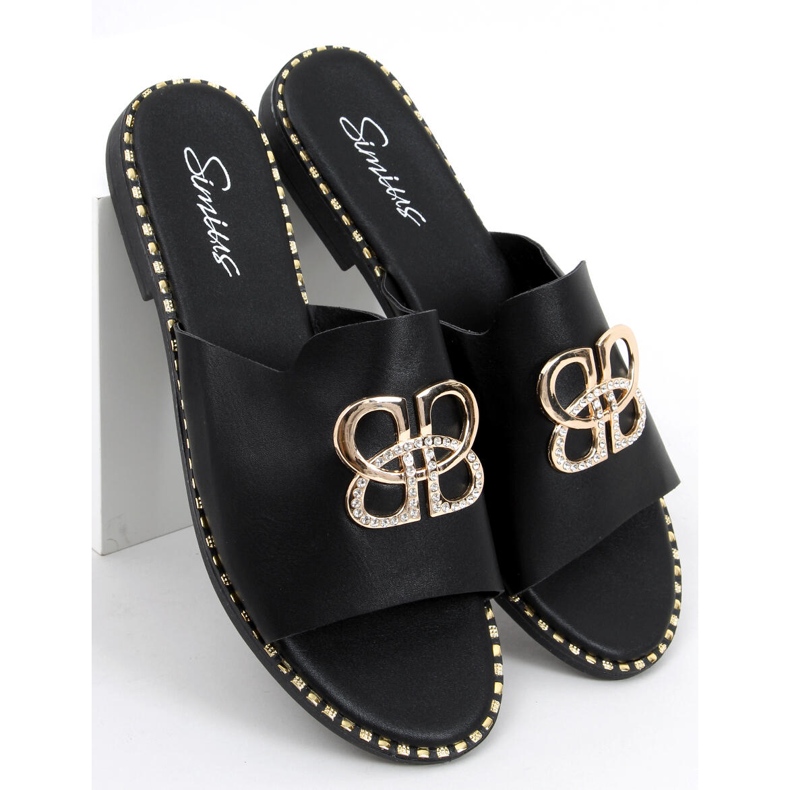 Chinelos de mulher negra Inday preto 1