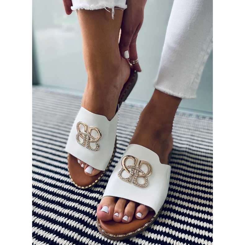 Chinelos de mulher Inday White branco 2