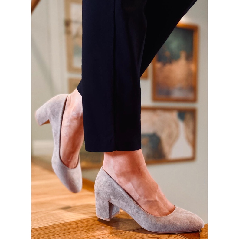 Sapatos de salto baixo Phoebe Khaki bege 2