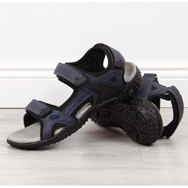 American Club W AM887B sandálias esportivas de velcro azul marinho 2