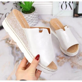 Chinelos na cunha T.Sokolski W SCA167B prata branco 1