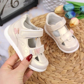 Sapatos abertos de velcro American Club Jr AM892A ouro dourado 1