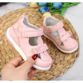 Sapatos de velcro a céu aberto American Club Jr AM892B rosa 1