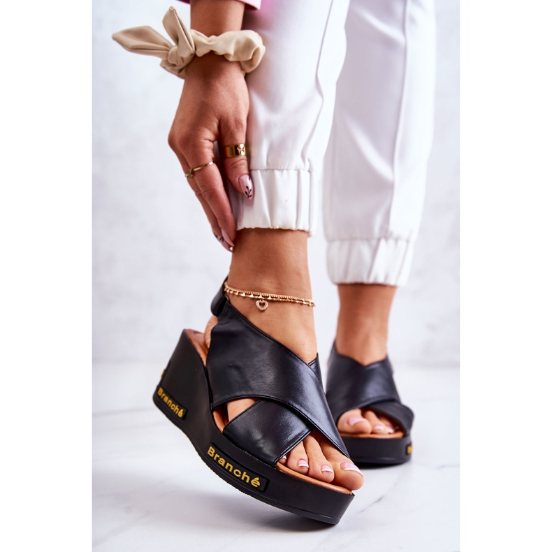 Vinceza Sandálias femininas com velcro preto Amaze 1