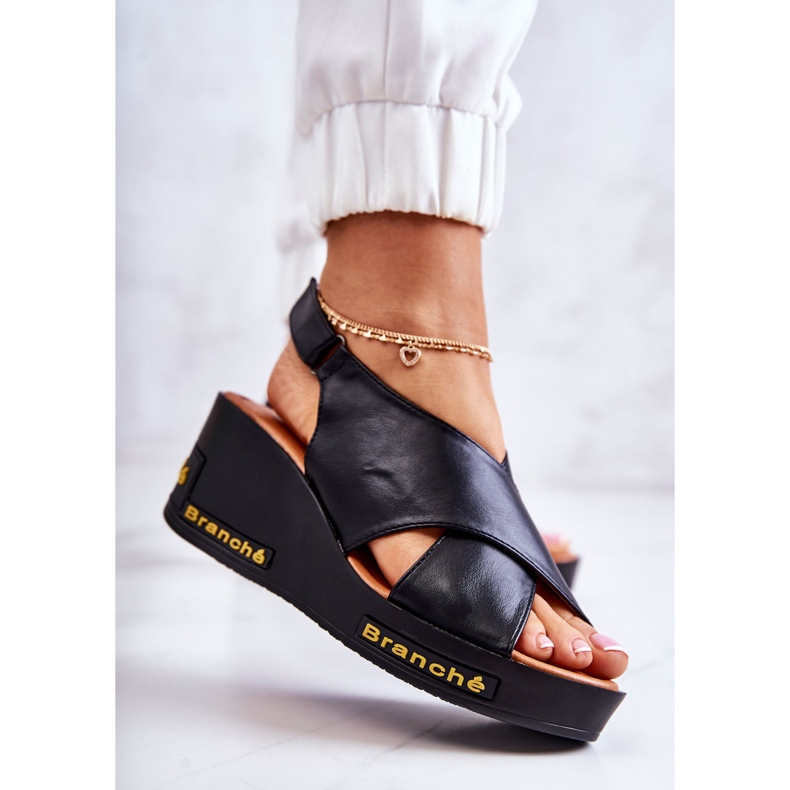 Vinceza Sandálias femininas com velcro preto Amaze 2