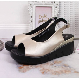 Sandálias de couro na cunha Filippo W PAW360B dourado 2