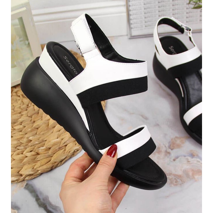 Sandálias na cunha Sergio Leone W SK377B branco 1