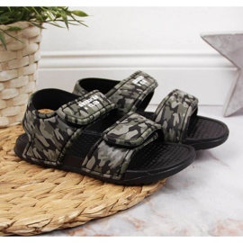 Sandálias de espuma de velcro American Club Jr AM881A camuflado verde 2