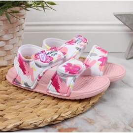 Sandálias de espuma com velcro American Club Jr AM882A rosa 2