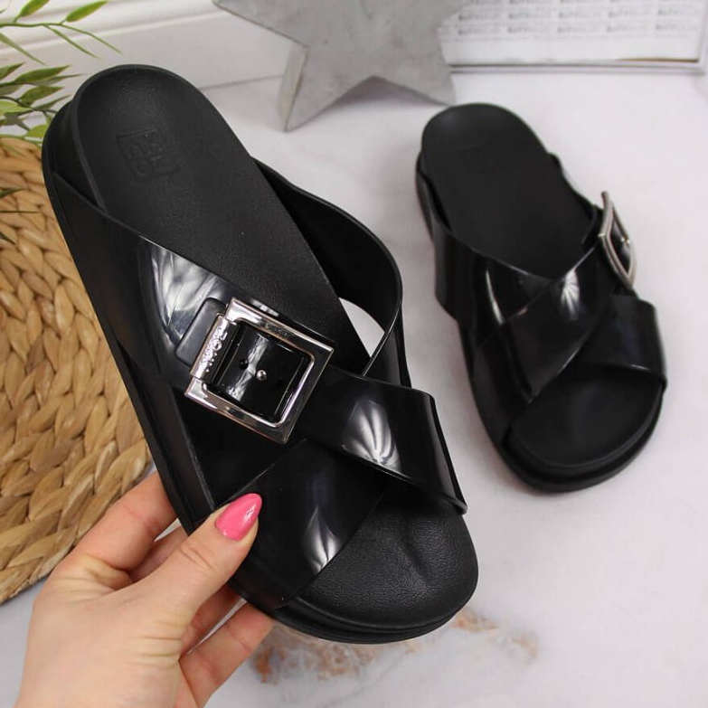 Chinelos de praia pretos Meliski Zaxy JJ285055 1